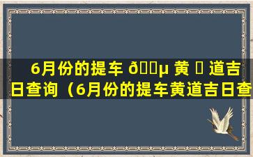 6月份的提车 🌵 黄 ☘ 道吉日查询（6月份的提车黄道吉日查询2021年）